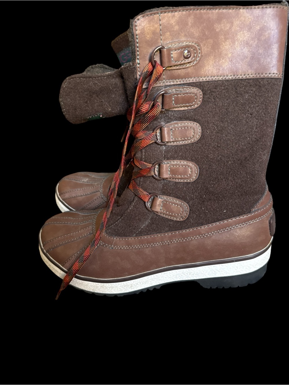 UGG Brown Lace-Up Waterproof Winter Boots